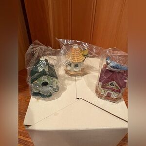 Lenox miniature birdhouse thimbles “Garden Birdhouse Thimble Collection"